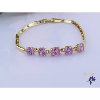 Gilda antiallergén rózsaszín köves karkötő-14K 