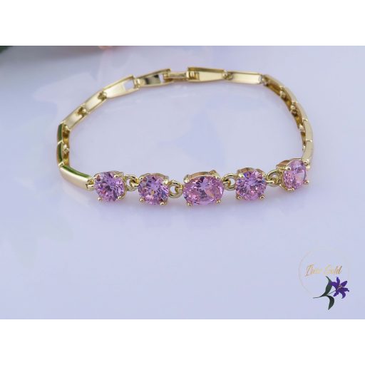 Gilda antiallergén rózsaszín köves karkötő-14K 