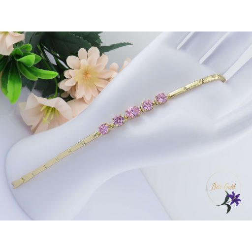 Gilda antiallergén rózsaszín köves karkötő-14K 