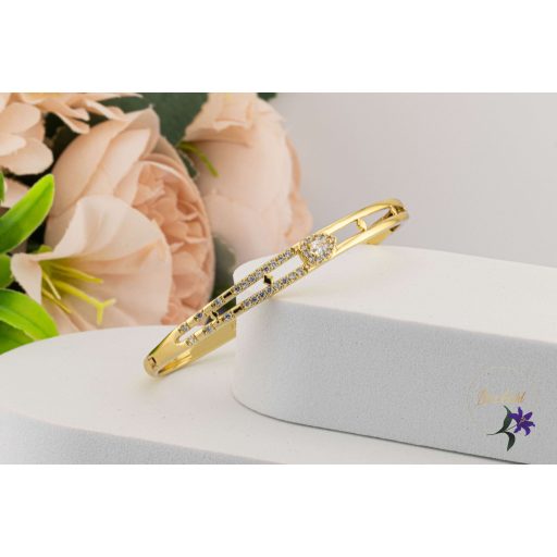 Elena antiallergén nyitható karperec kis szives kö diszitéssel -14K 