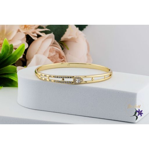 Elena antiallergén nyitható karperec kis szives kö diszitéssel -14K 