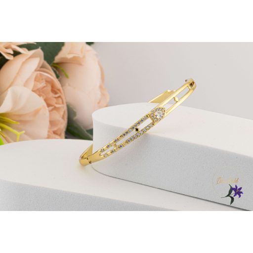 Elena antiallergén nyitható karperec kis szives kö diszitéssel -14K 