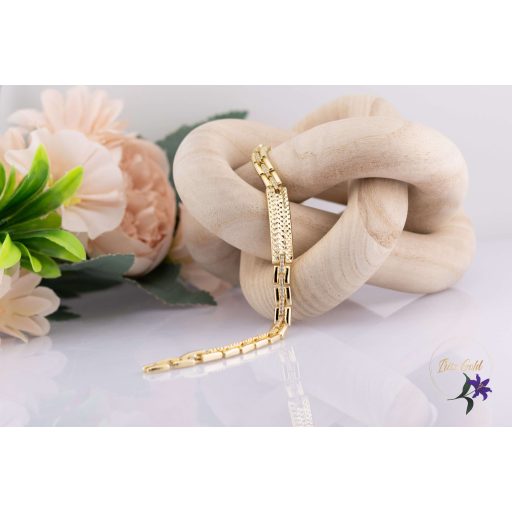 Donna antiallergén karkötő középen metszett díszítés -14K 