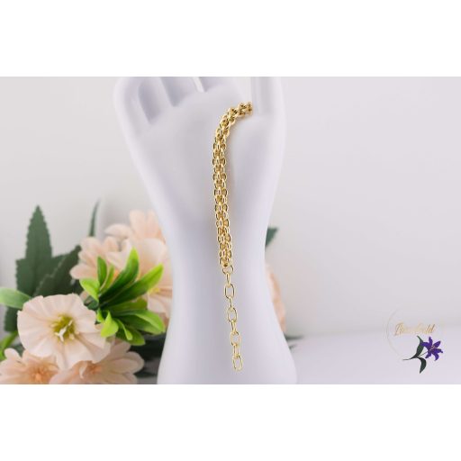 Gitta antiallergén középen fonott szemekkel diszitett karkötő-14K 