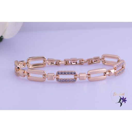 Sofia antiallergén hosszúkás lánc szemes karkötő-18K 