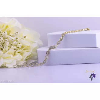   Beniana antiallergén elegáns karkötő középen csavart köztes apró kövekkel-14K 