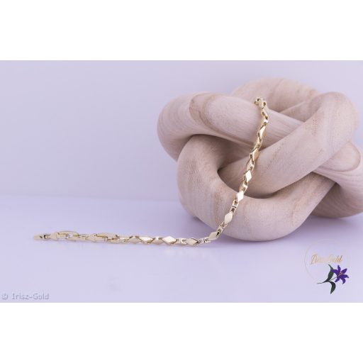 Merlin antiallergén rombusz szemes karkötő-14K 