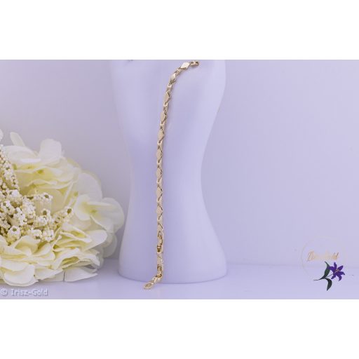 Merlin antiallergén rombusz szemes karkötő-14K 