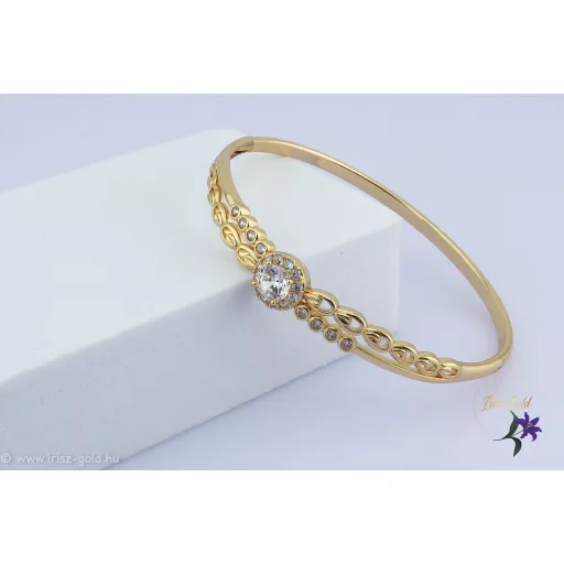 Minnie goldfilled nyitható karperec középen egy fehér cirkónia kővel-18k