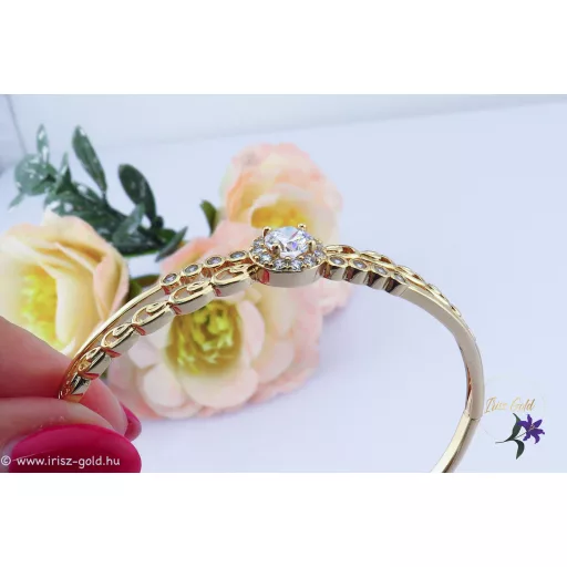 Minnie goldfilled nyitható karperec középen egy fehér cirkónia kővel-18k