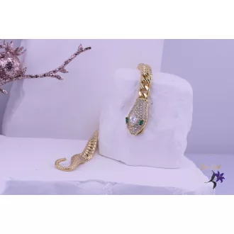   Matty goldfilled kígyófej motívummal diszitett cubai szemes karkötő-14K 