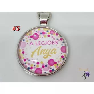 A legjobb Anya 3D feliratos kulcstartó, táskadísz