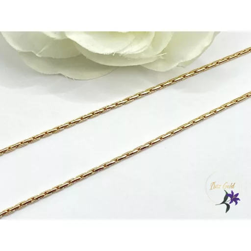 Xénia-45 gold antiallergén nyaklánc tömör kerek szemekből-18K