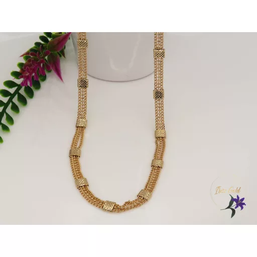 Margarett-50 antiallergén különleges, 3 soros nyaklánc 18K