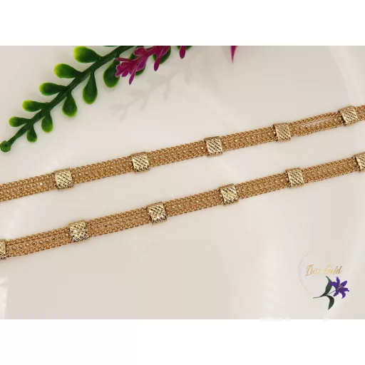 Margarett-50 antiallergén különleges, 3 soros nyaklánc 18K