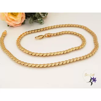   Arlett-50 antiallergén lapos ferdeszemes nyaklánc szélén díszítéssel-18K 