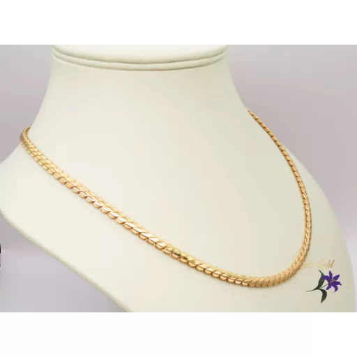 Arlett-50 antiallergén lapos ferdeszemes nyaklánc szélén díszítéssel-18K 
