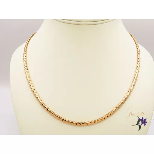 Arlett-50 antiallergén lapos ferdeszemes nyaklánc szélén díszítéssel-18K 