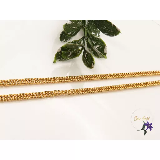 Karelina-55 antiallergén csavart szemes nyaklánc -18K 