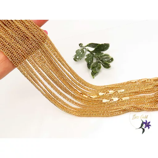 Karelina-55 antiallergén csavart szemes nyaklánc -18K 