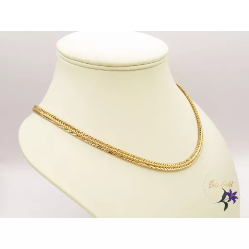 Henriette-60 antiallergén tömör halszálkás szemes  nyaklánc -18K 