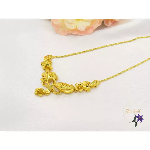 Alice antiallergén nyakék középen virág mintás betét-24K 