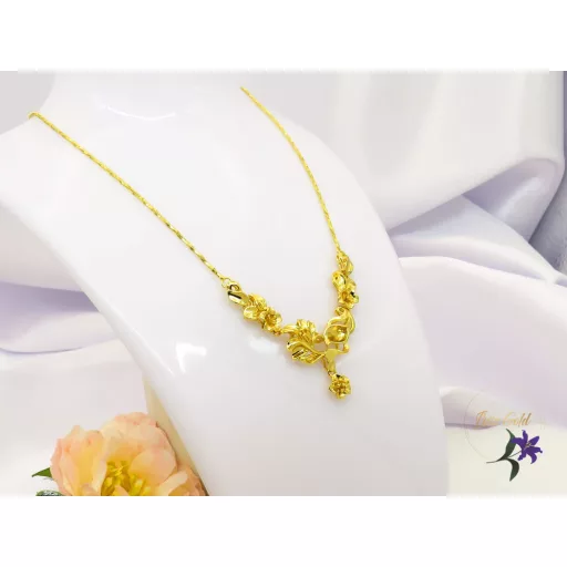 Alice antiallergén nyakék középen virág mintás betét-24K 