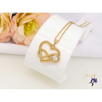   Teodóra gold filled medálos nyaklánc szív és végtelen  jellel -18K