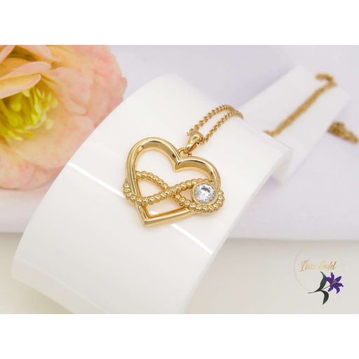 Xuping Teodóra gold filled medálos nyaklánc szív és végtelen  jellel -18K