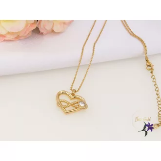   Teodóra gold filled medálos nyaklánc szív és végtelen  jellel -18K