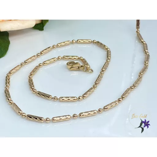 Liza goldfilled antiallergén hosszú és kerek szemekből álló nyaklánc 18K