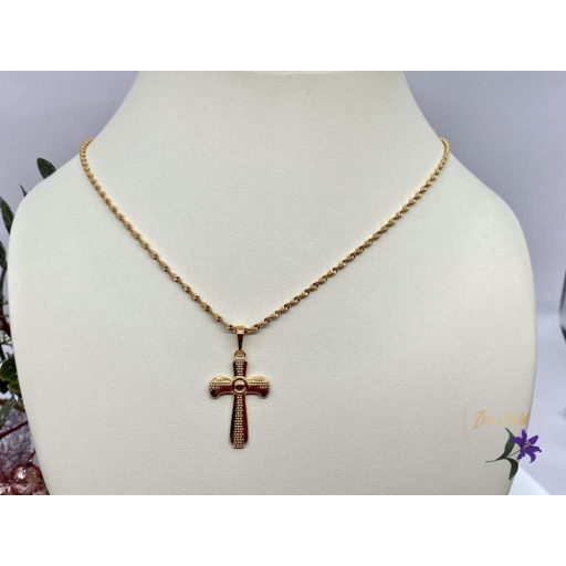 Marius antiallergén kereszt medálos sodrott nyaklánc 18K