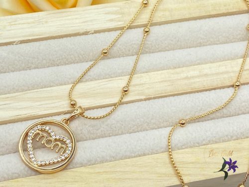 Xuping Serafin gold antiallergén nyaklánc "MOM" medállal 18K