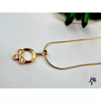   Flower antiallergén medálos gyermek nyaklánc apró kövekkel 18K