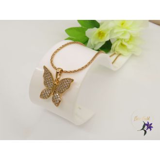   Xuping Olivia gold filled medals antiallergén nyaklánc pillangó medállal 18K
