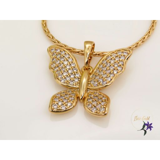 Olivia gold filled medals antiallergén nyaklánc pillangó medállal 18K