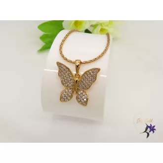   Olivia gold filled medals antiallergén nyaklánc pillangó medállal 18K