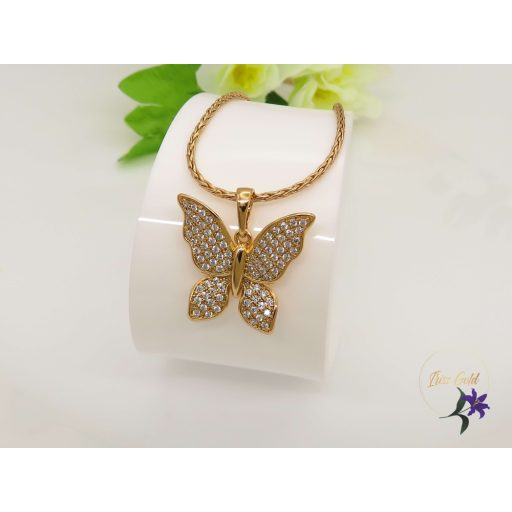 Olivia gold filled medals antiallergén nyaklánc pillangó medállal 18K