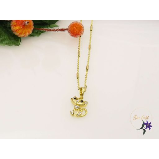 Doren antiallergén cicás medál divatos nyaklánccal-14K 