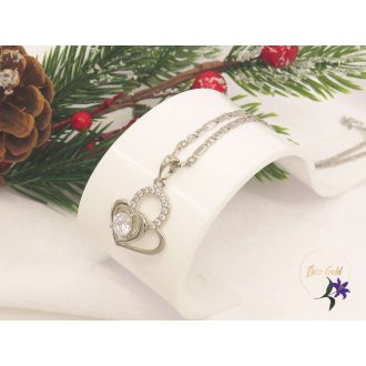   Xuping Evica-white Gold Filled medálos nyaklánc fehér cirkóna kővel-rodium 