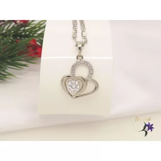   Evica-white Gold Filled medálos nyaklánc fehér cirkóna kővel-rodium 