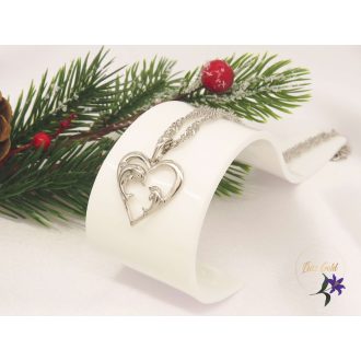 Itala Gold Filled páros delfin medálos nyaklánc-rodium 