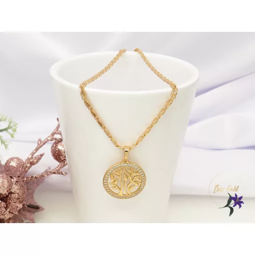 Ártemisz Gold Filled kerek medálos nyaklánc-18K 