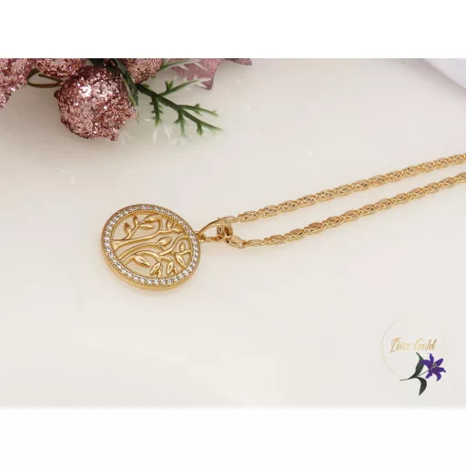 Ártemisz Gold Filled kerek medálos nyaklánc-18K 