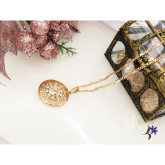   Darla Gold Filled nyaklánc kerek medállal " OM " szimbólum középen -18K 