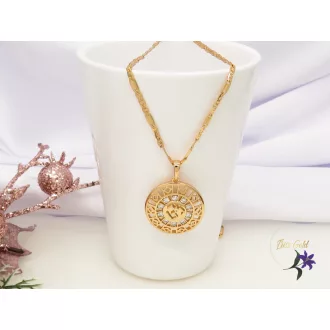   Darla Gold Filled nyaklánc kerek medállal " OM " szimbólum középen -18K 