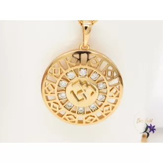   Darla Gold Filled nyaklánc kerek medállal " OM " szimbólum középen -18K 