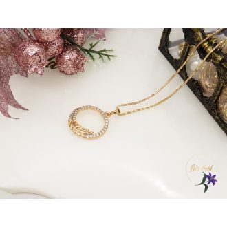   Florina Gold Filled nyaklánc kör alakú medállal cirkóna kő dísszel -18K 