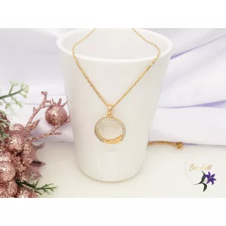   Florina Gold Filled nyaklánc kör alakú medállal cirkóna kő dísszel -18K 