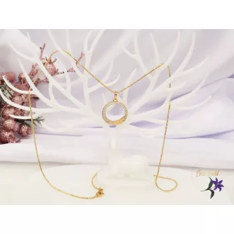   Florina Gold Filled nyaklánc kör alakú medállal cirkóna kő dísszel -18K 
